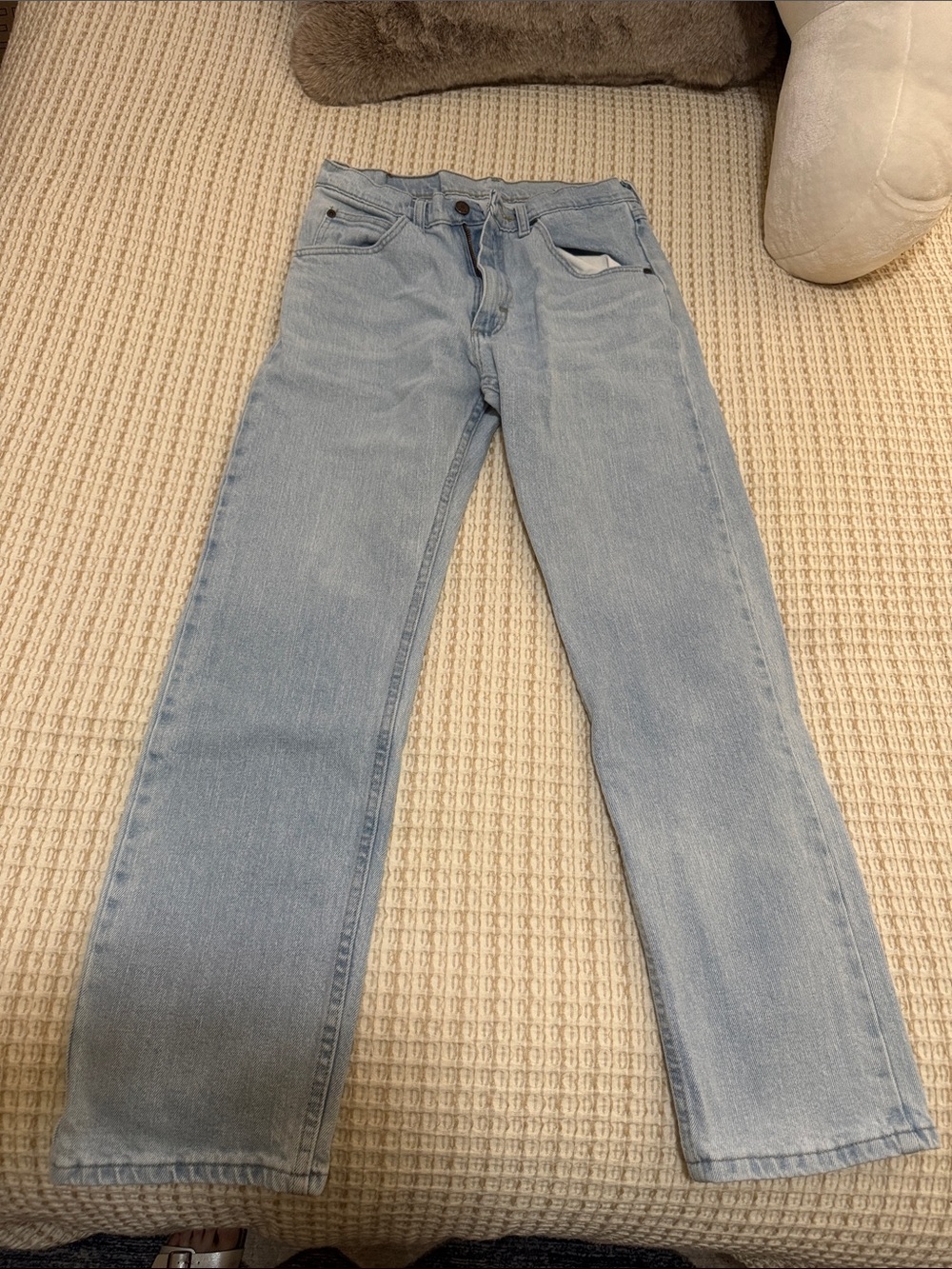 Wrangler Light Blue Denim Jeans with Red Logo Tag